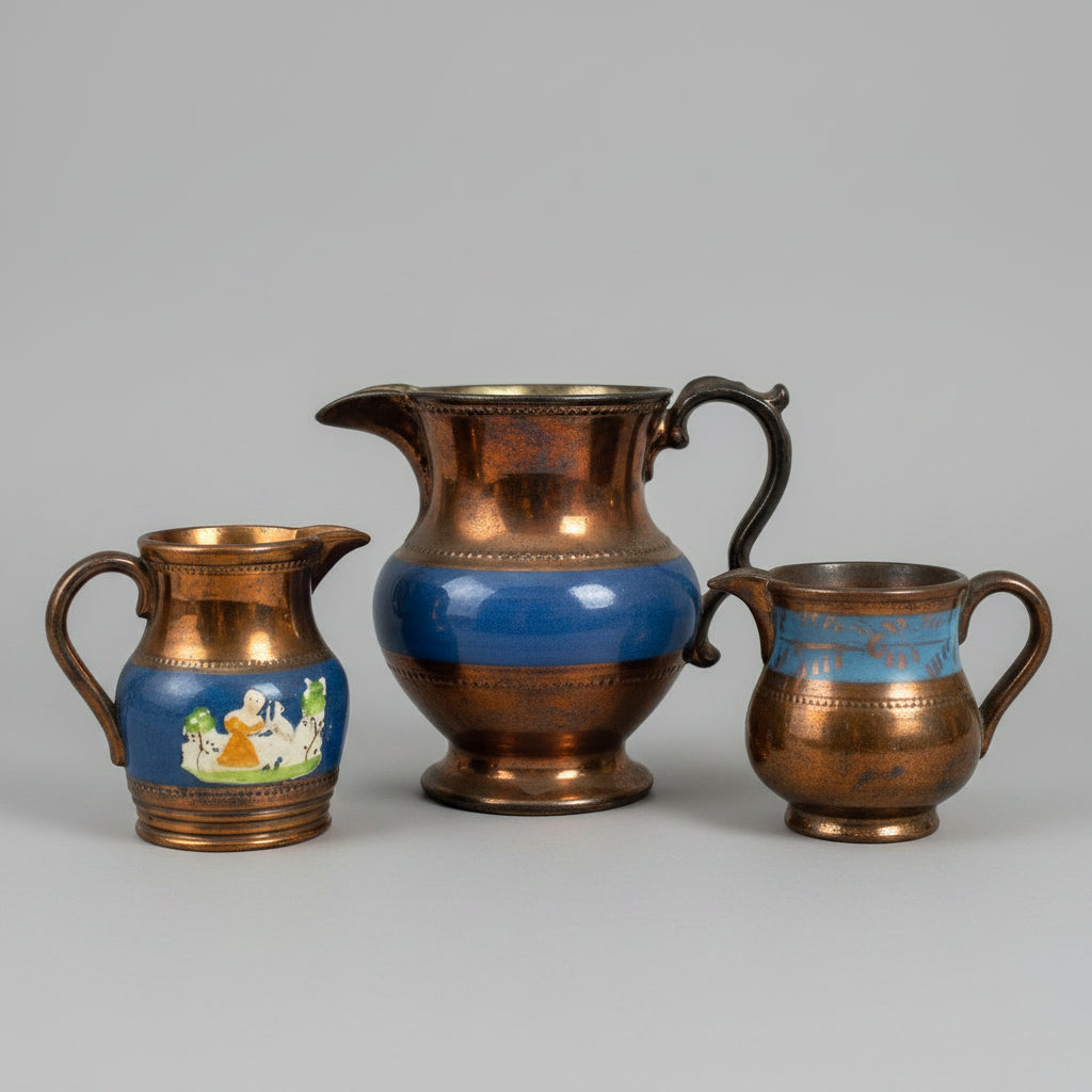 Set of lustre jugs