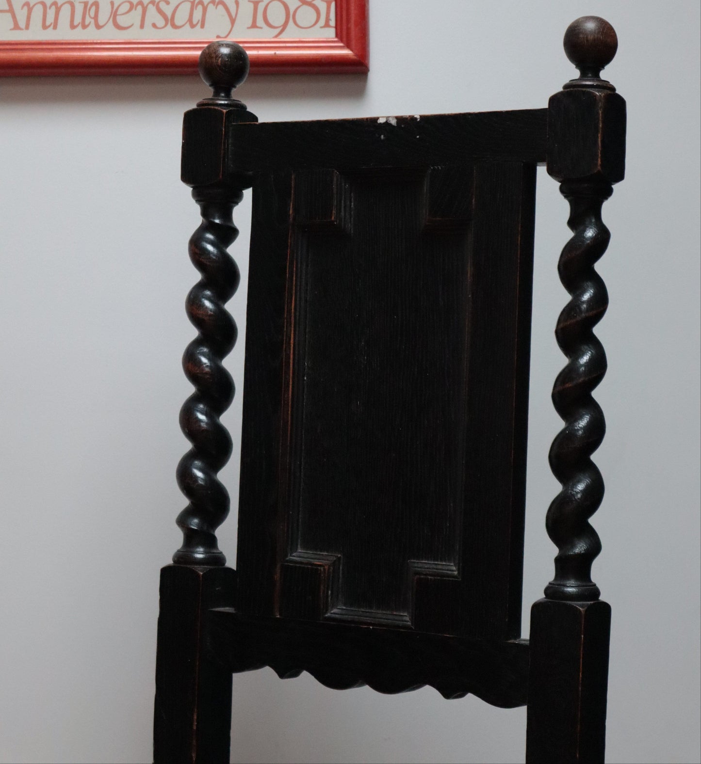 Pair of barley twist hall chairs