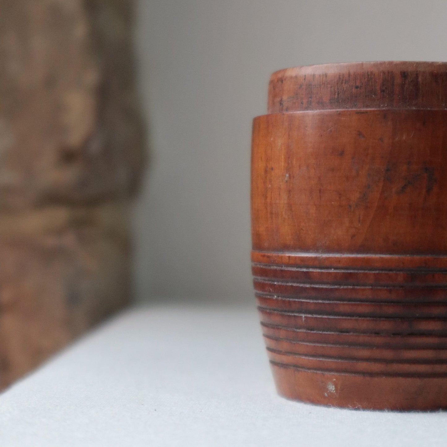 Turned treen pot