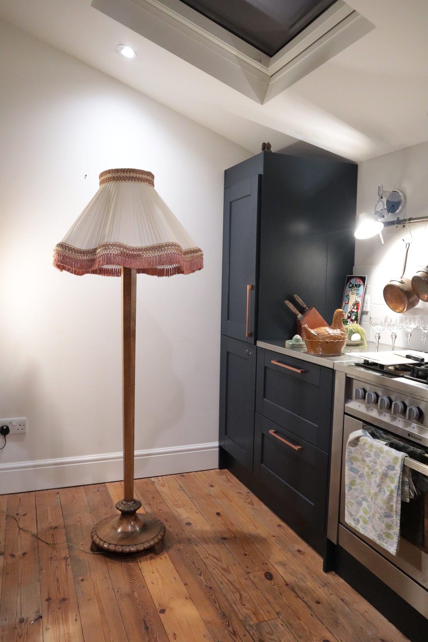 Walnut standard lamp