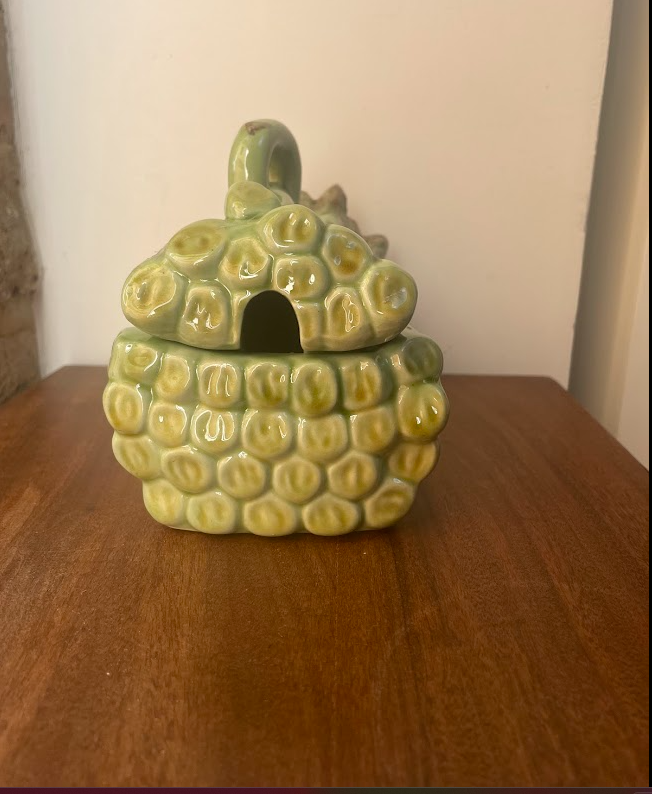 Glazed ceramic aspargus dish