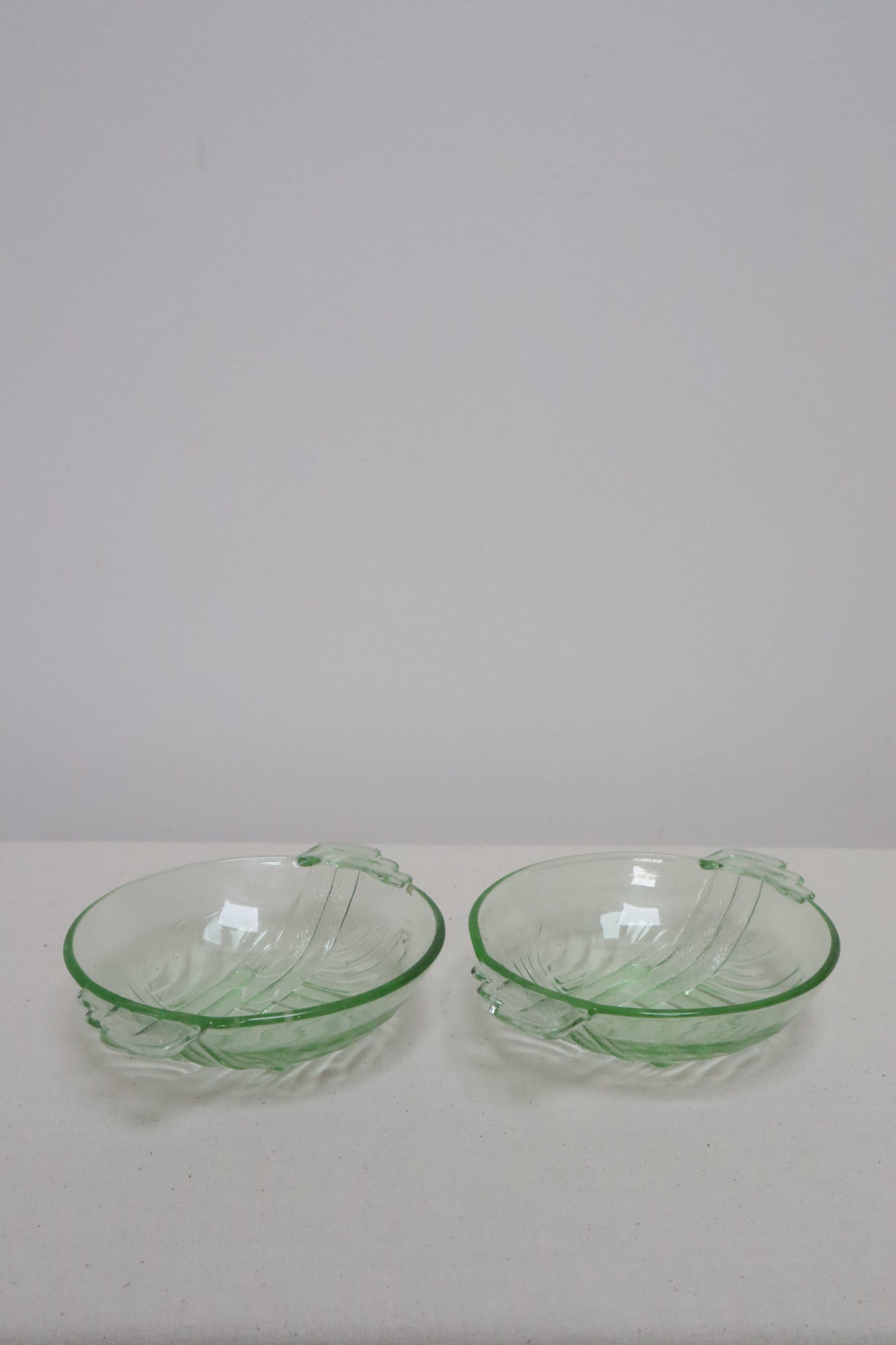 Green glass bowls