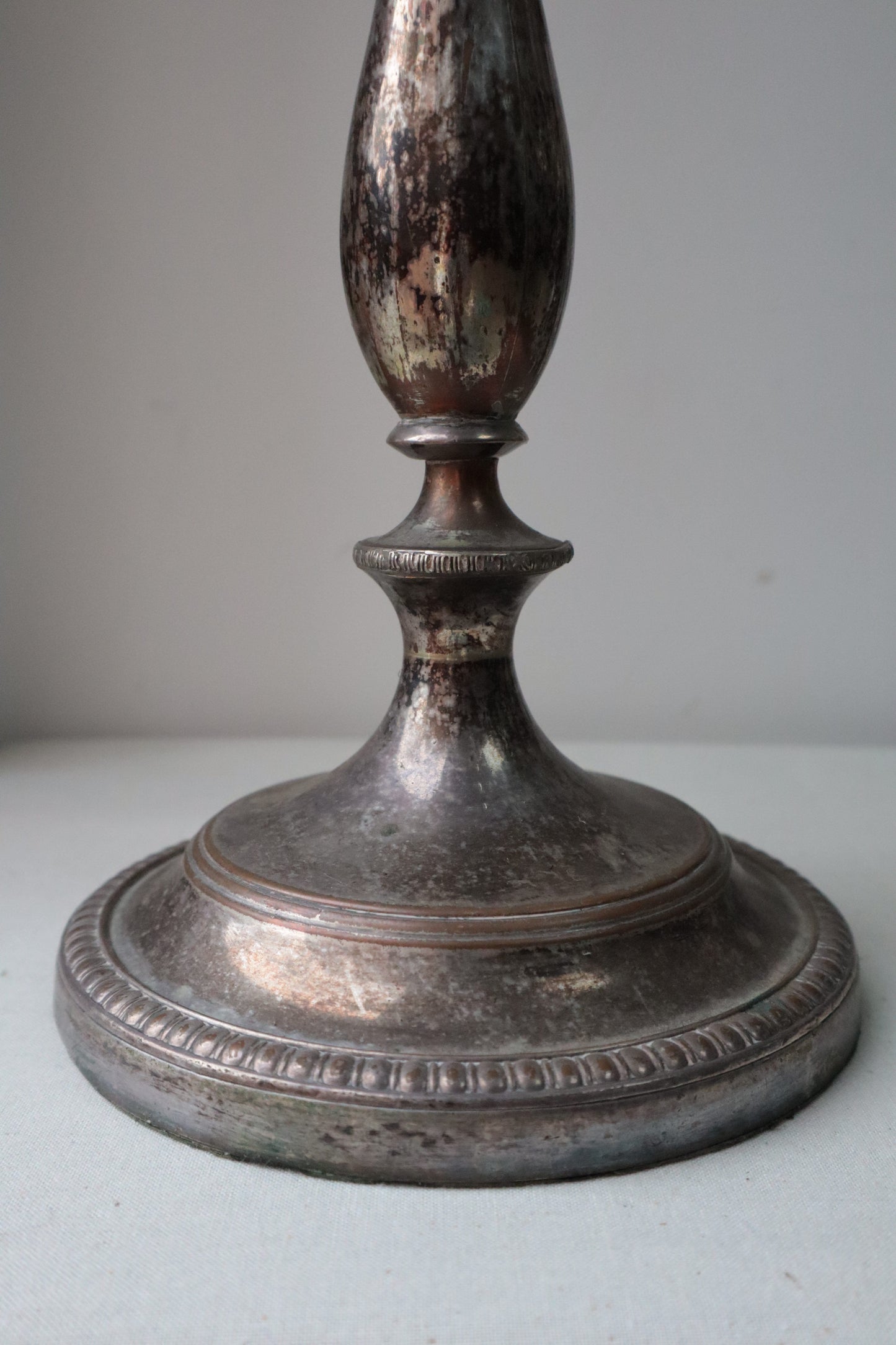 Silvered candlestick