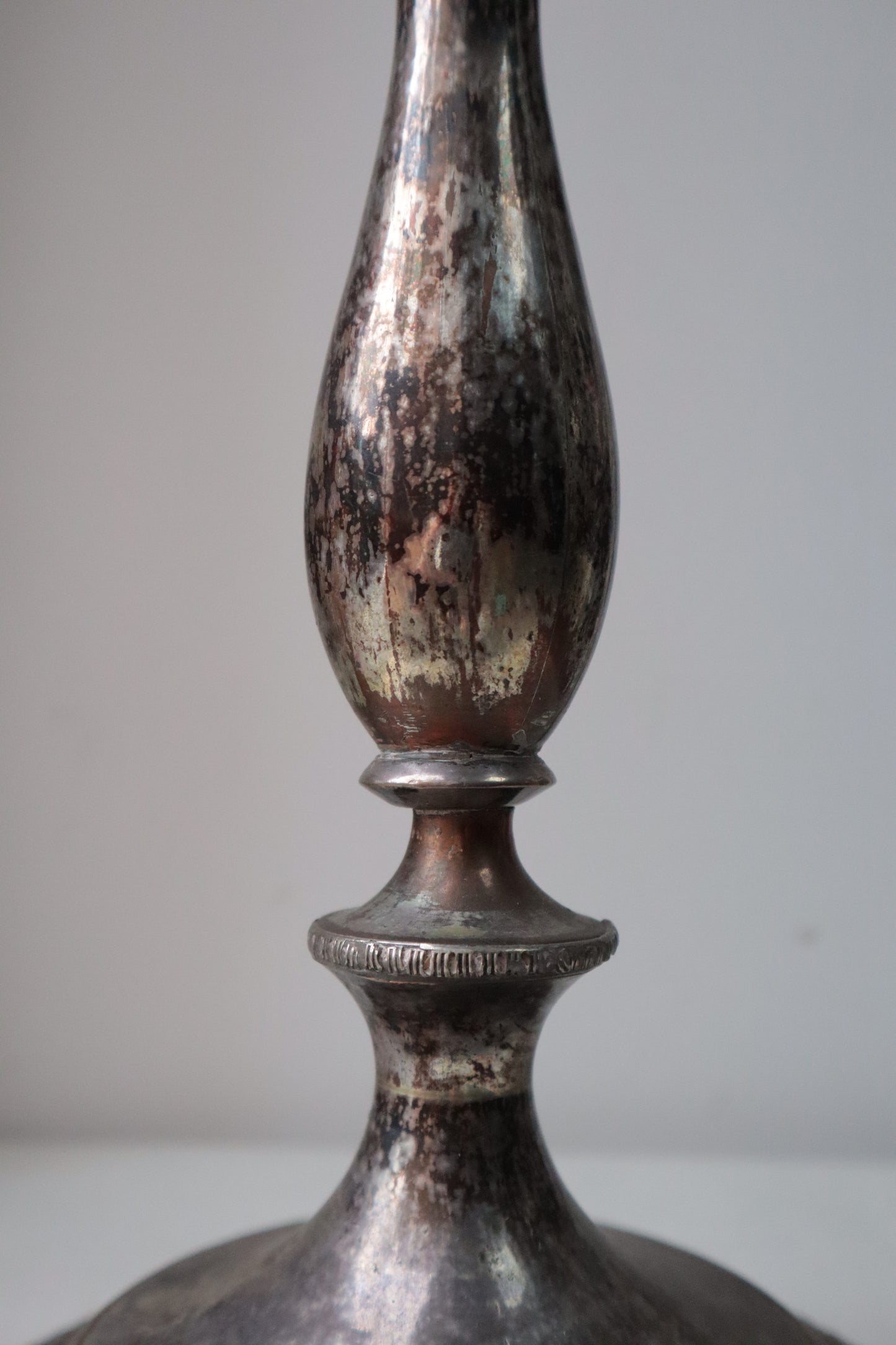 Silvered candlestick