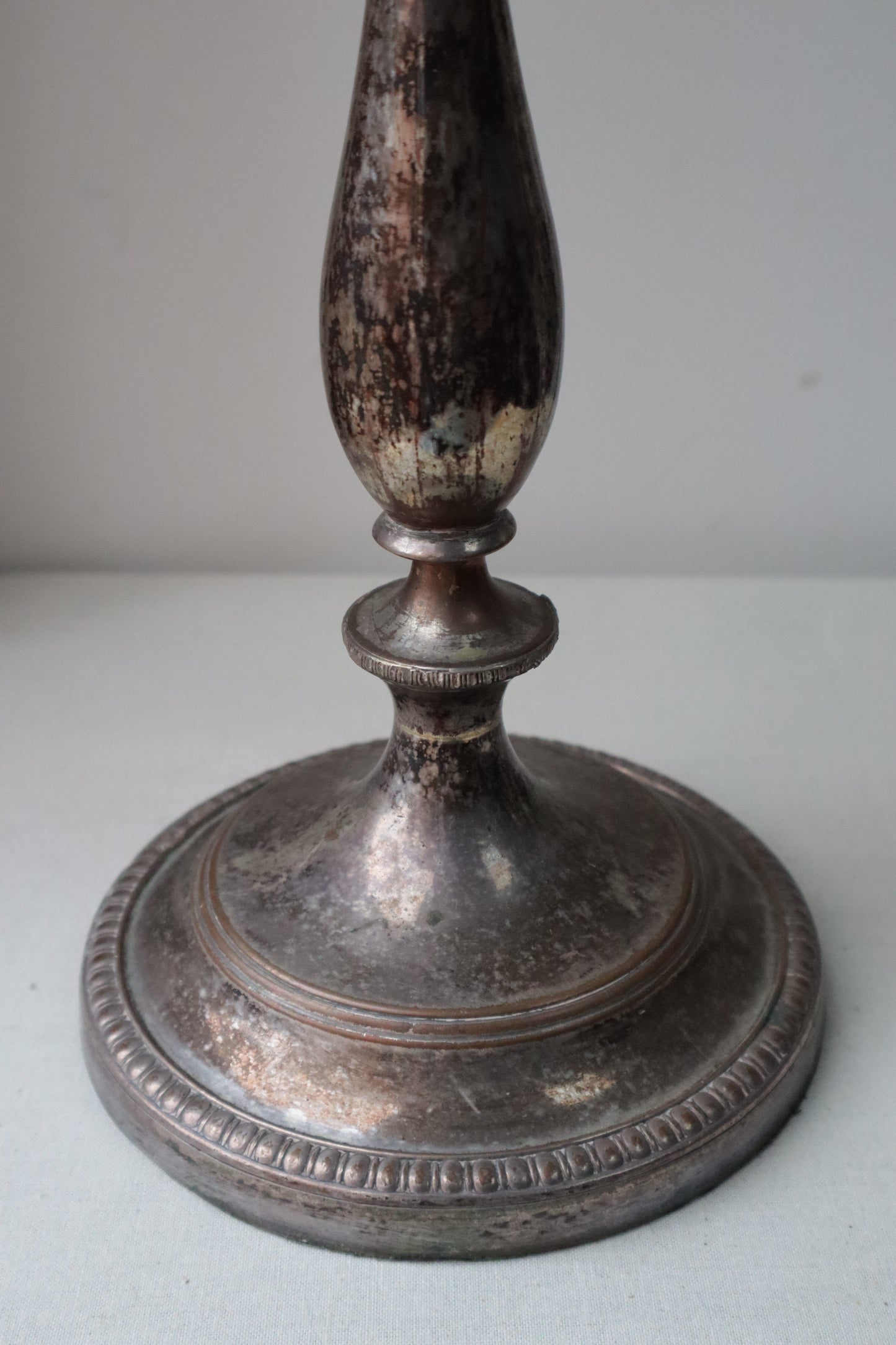 Silvered candlestick