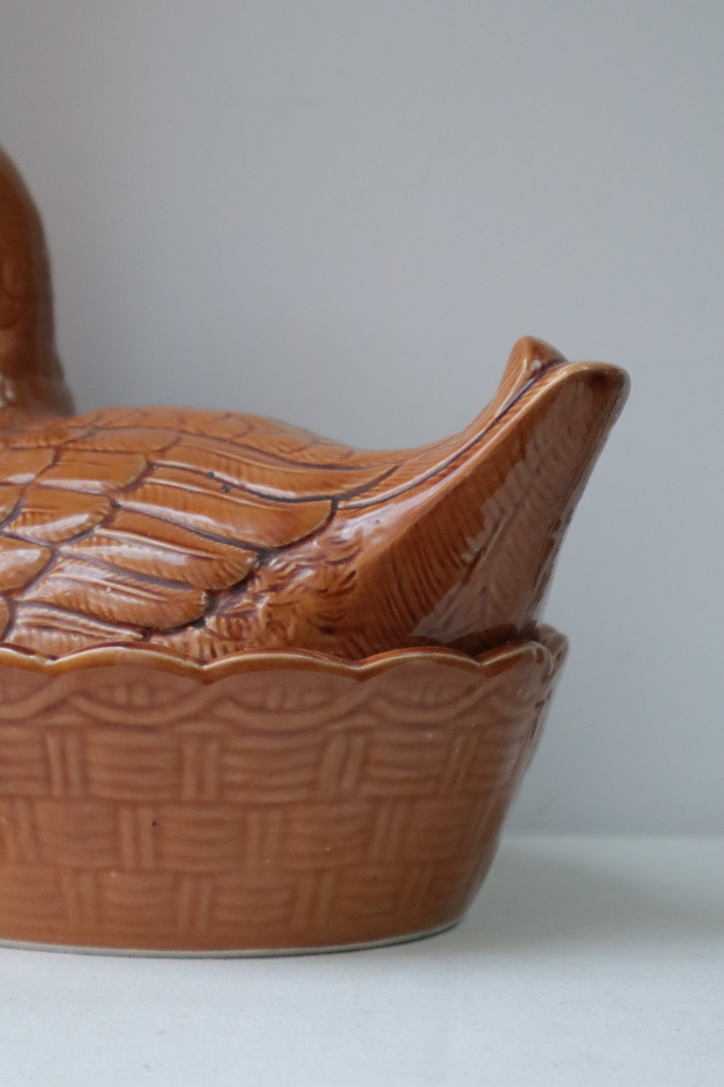 Ceramic duck-shaped egg holder