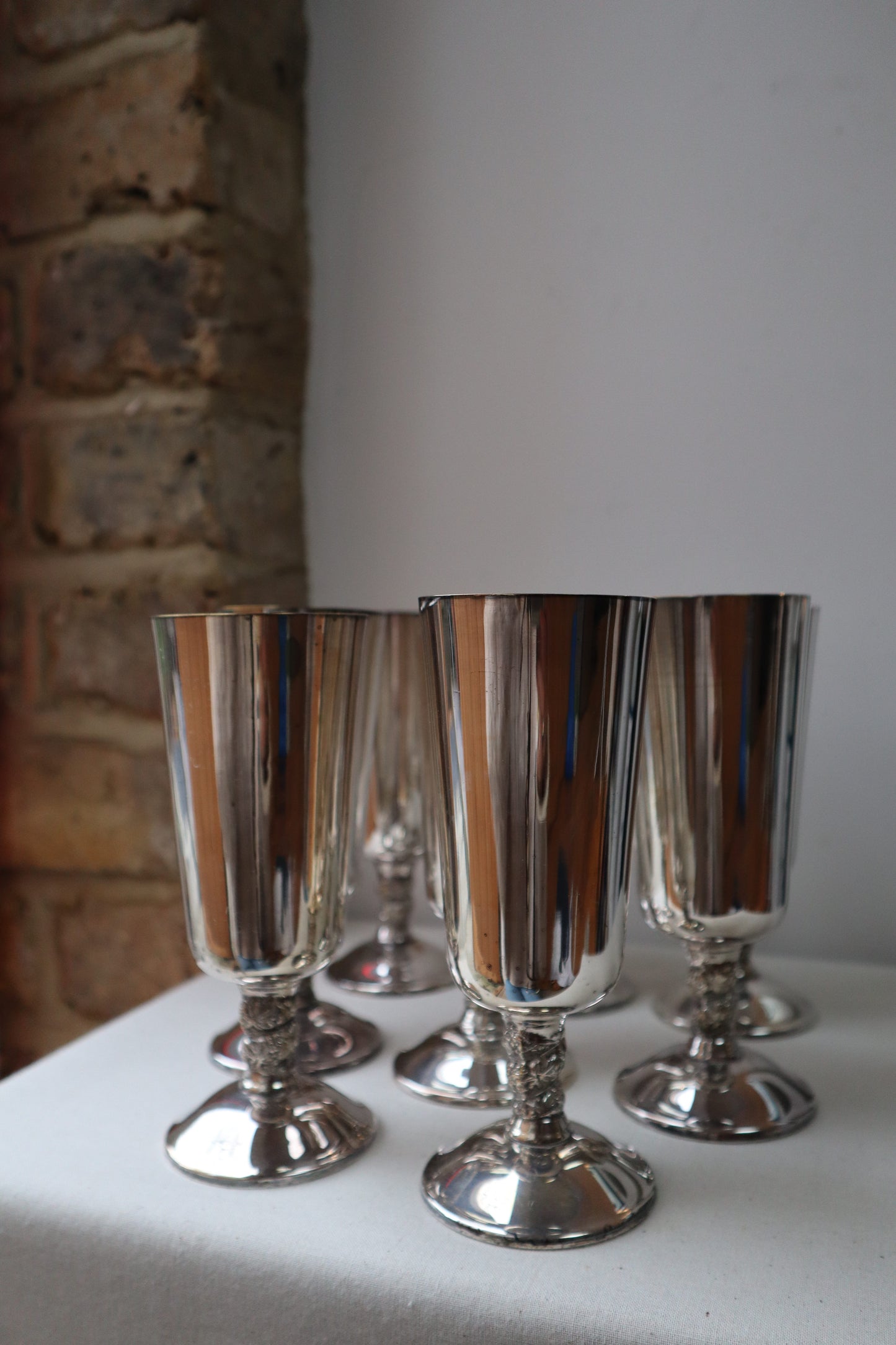 Silvered goblets