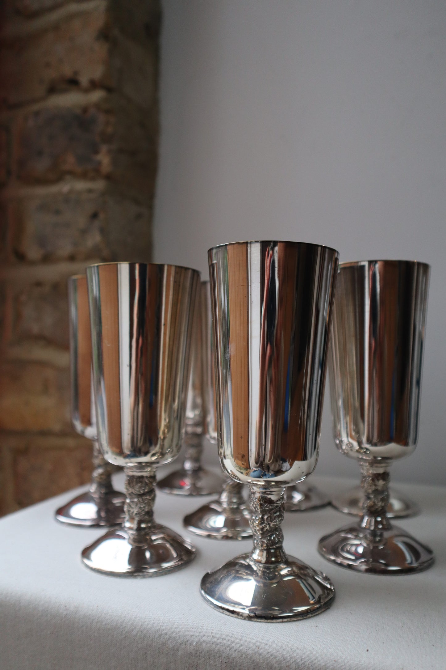 Silvered goblets