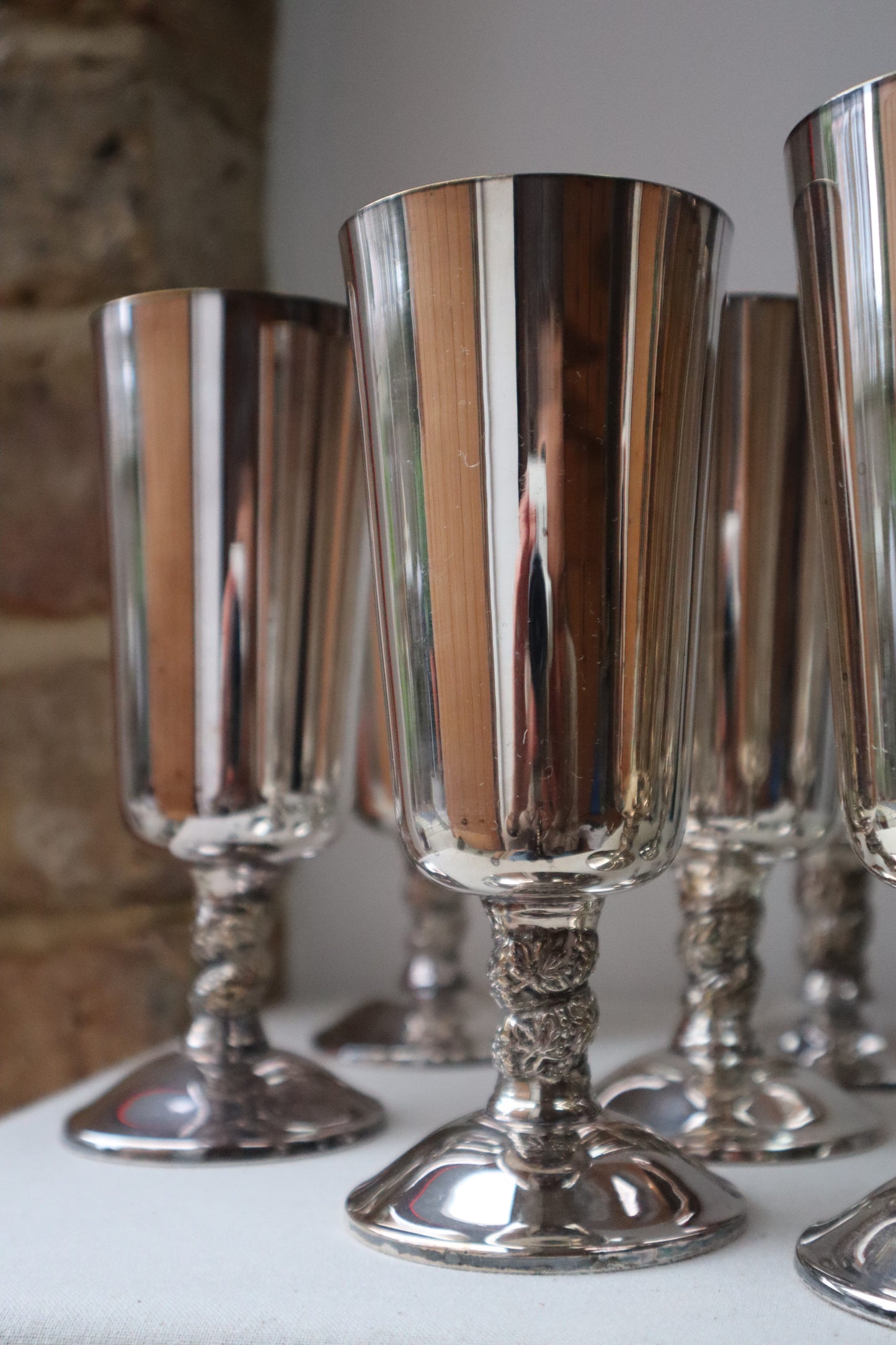 Silvered goblets