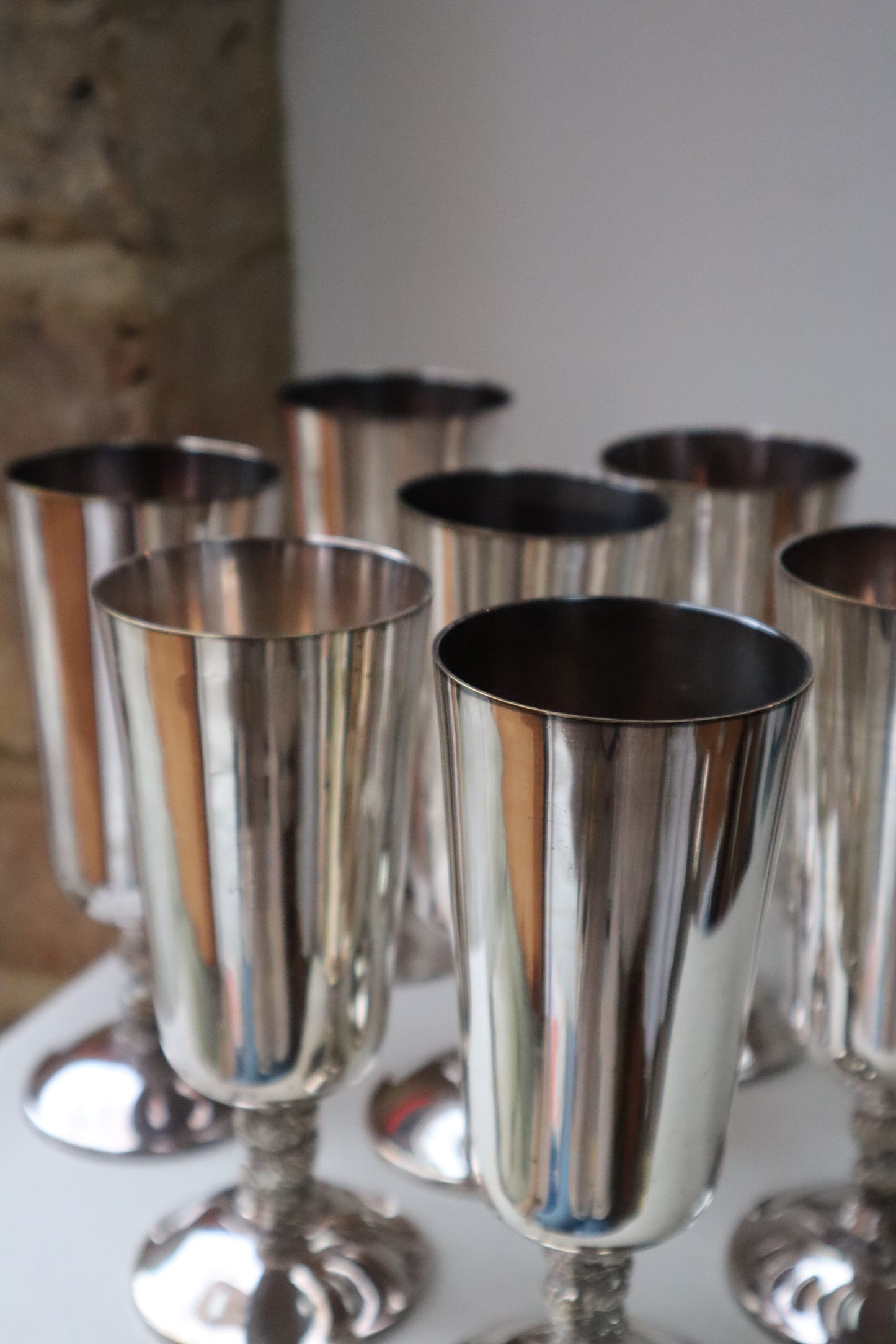 Silvered goblets