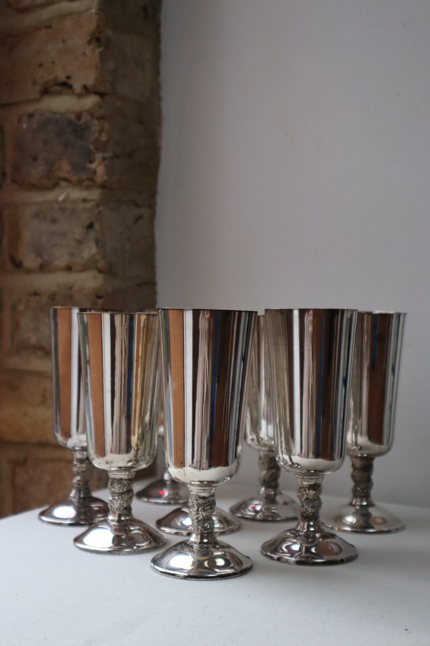 Silvered goblets