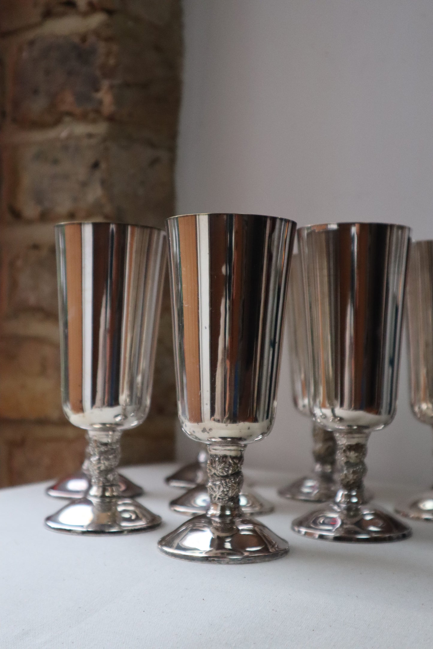 Silvered goblets