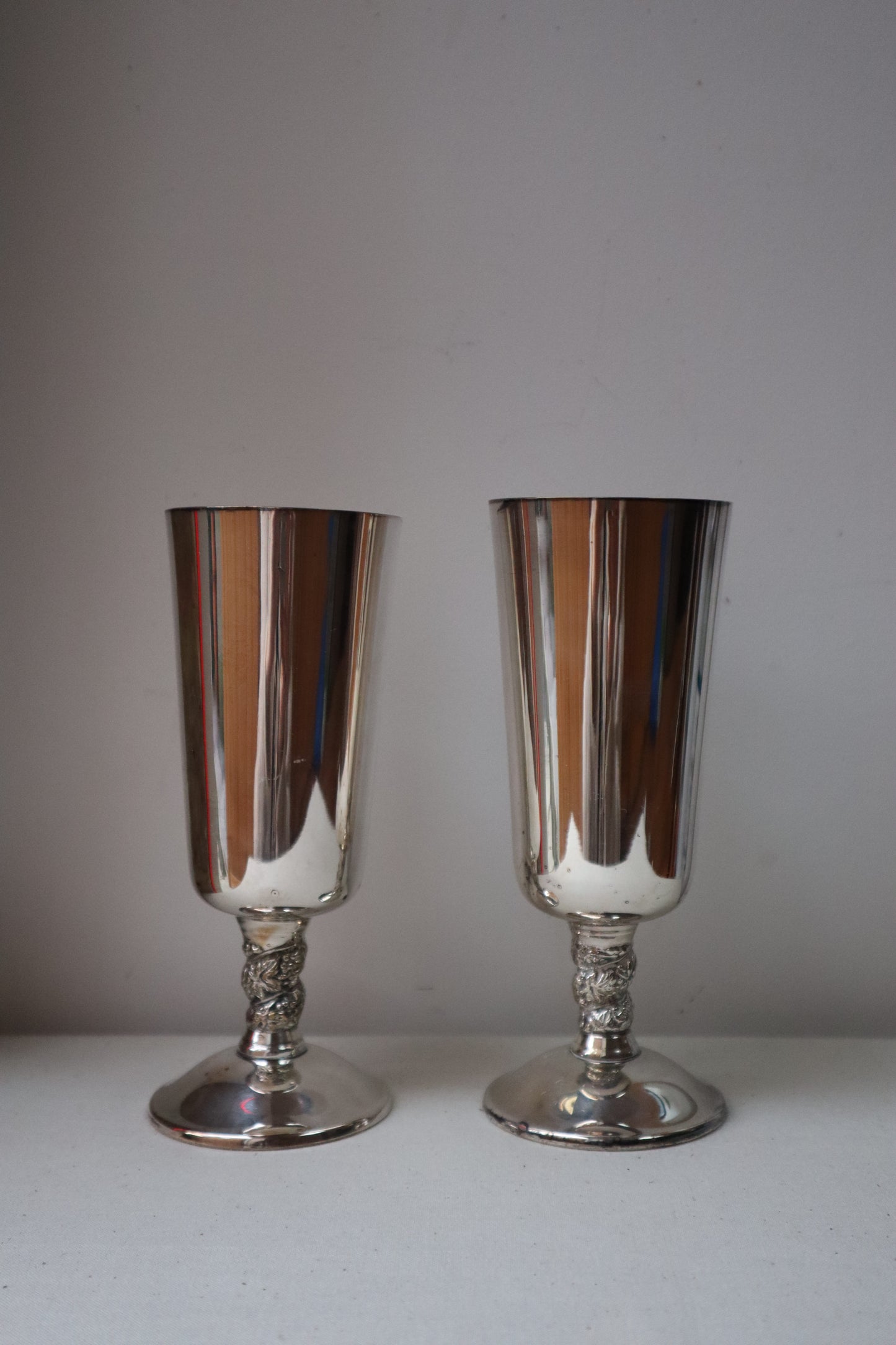 Silvered goblets