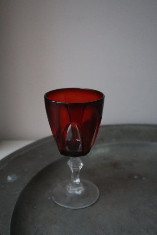 Pair of red wine glasses