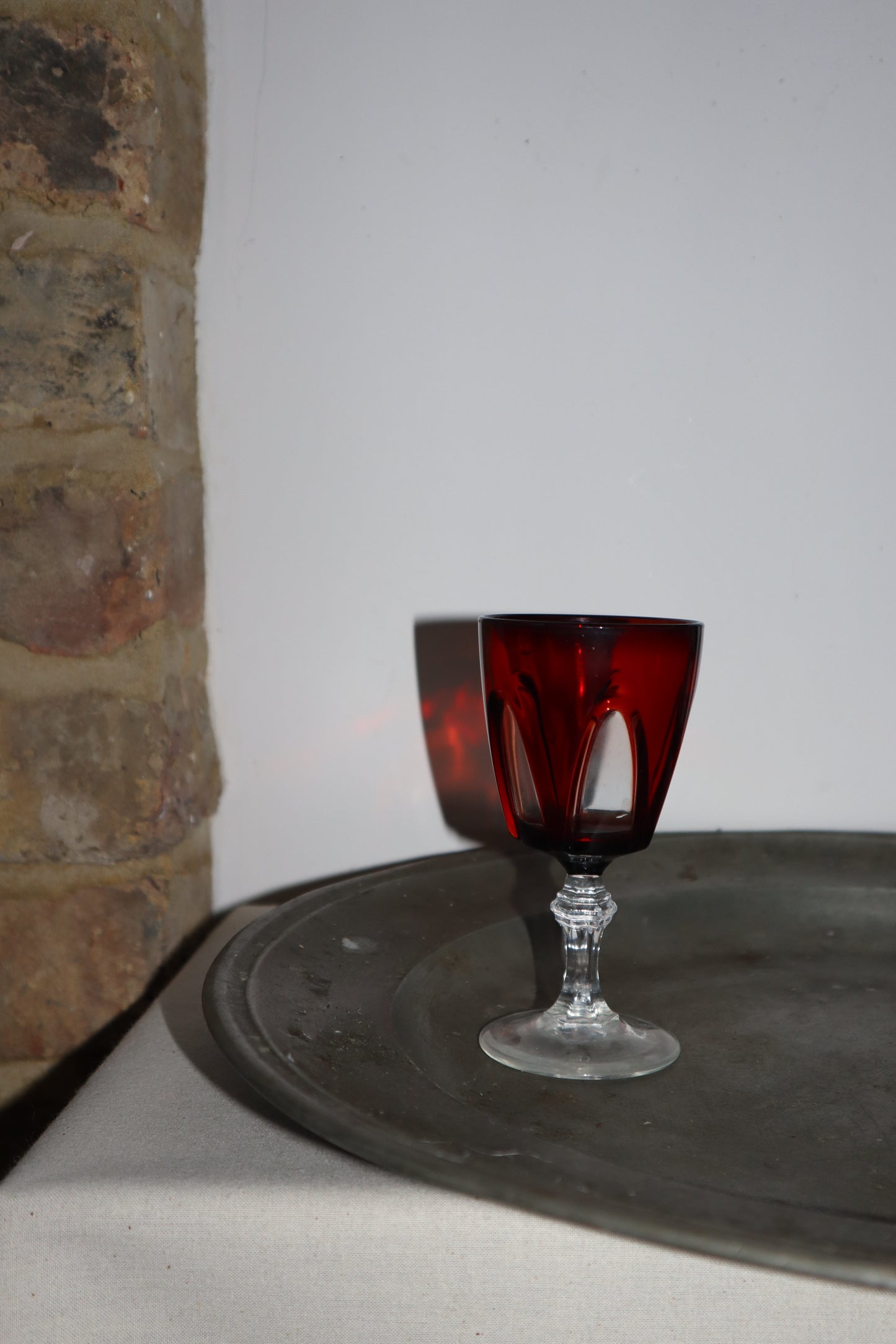 Pair of red wine glasses